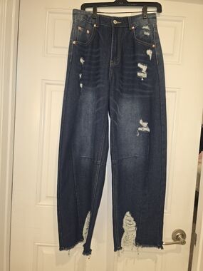 Dark Blue Distressed Women’s Jeans